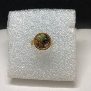 Mix quartz Golden ring - size 7